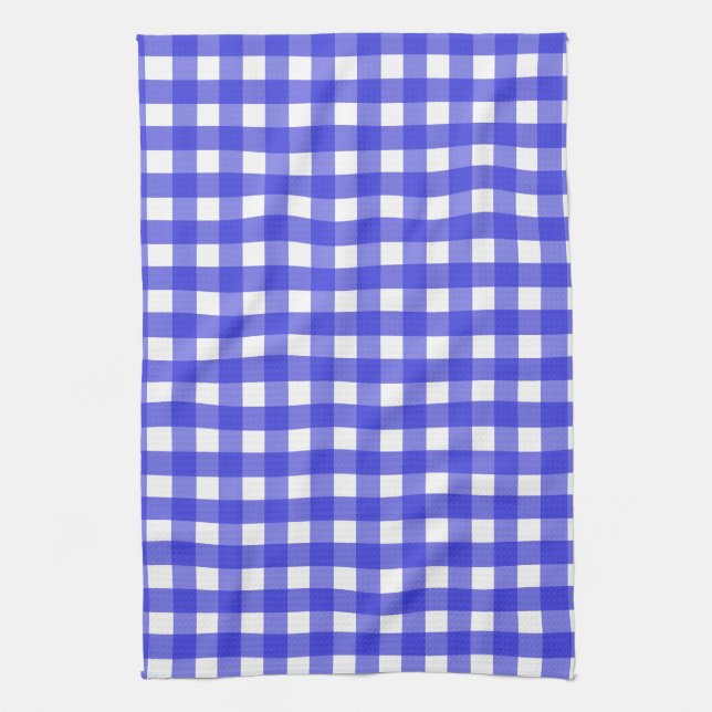 Paño De Cocina gingham azul real (Vertical)