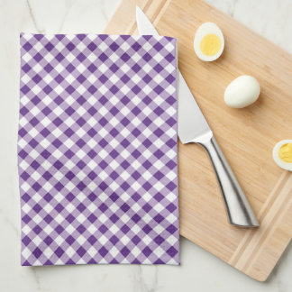 Paño De Cocina Gingham Purple White Simple