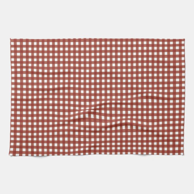 Paño De Cocina Gingham rojo y blanco (Horizontal)