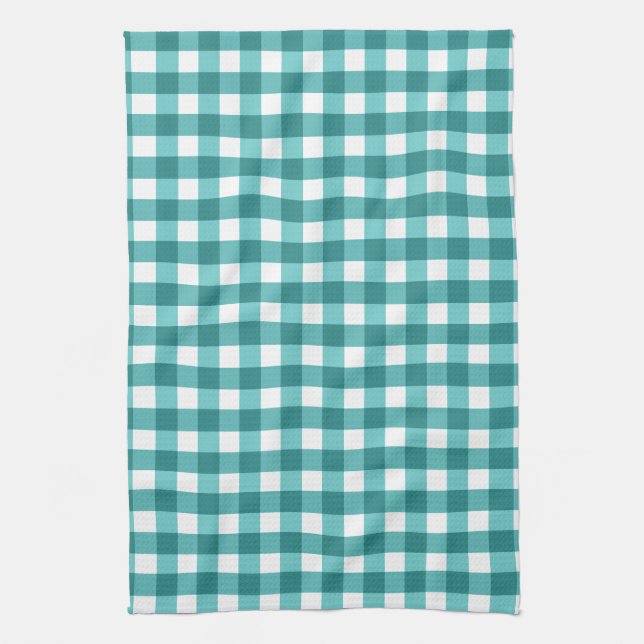 Paño De Cocina gingham verde azulada (Vertical)