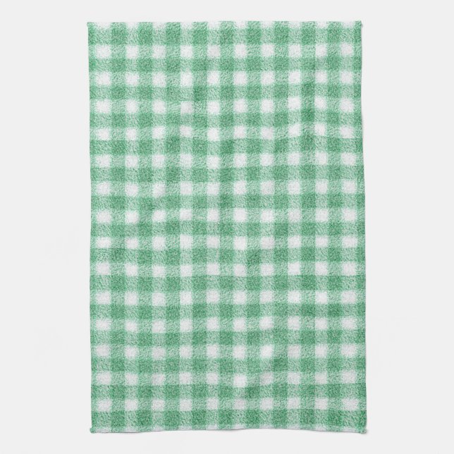 Paño De Cocina Gingham Verde Menta  (Vertical)