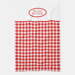 Paño De Cocina Gingham Vichy Rojo para Negocios, B&B, Restaurante
