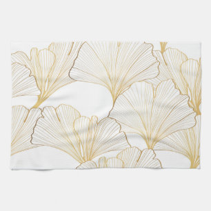 Paño De Cocina Ginkgo Gold: Lujoso acuerdo de hojas