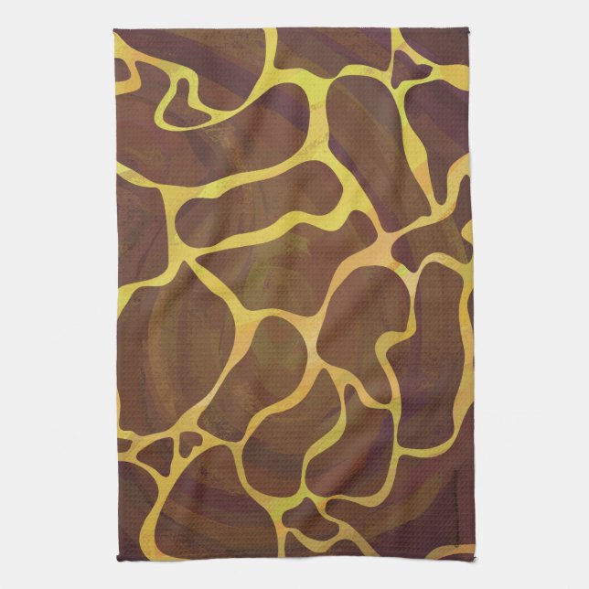 Paño De Cocina Giraffe Brown and Yellow Print (Vertical)
