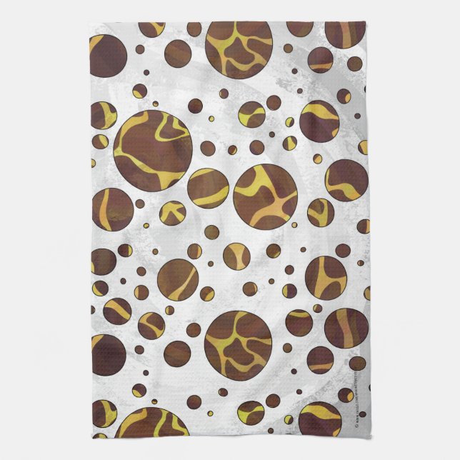 Paño De Cocina Giraffe Brown and Yellow Print (Vertical)