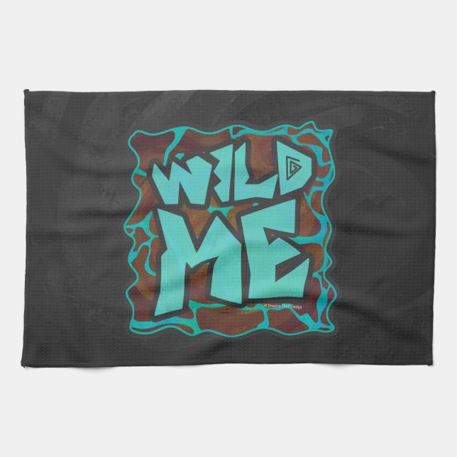 Paño De Cocina Giraffe Brown y la impresión Verde azulada (Horizontal)