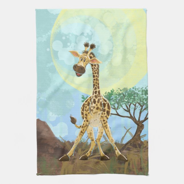 Paño De Cocina Giraffe del desfile de animales (Vertical)