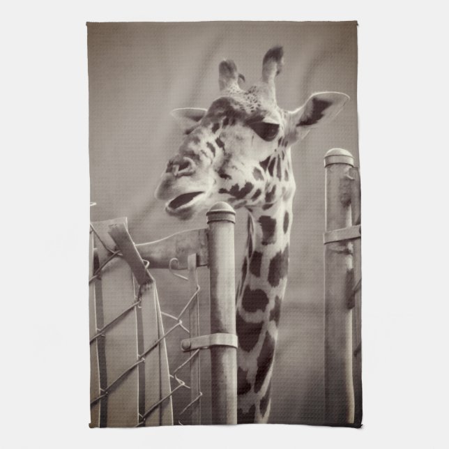 Paño De Cocina Giraffe Fotografía - Estilo de época (Vertical)