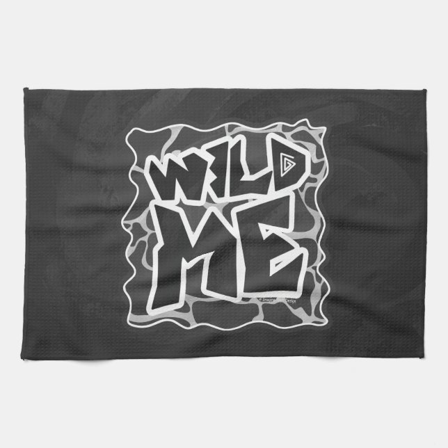 Paño De Cocina Giraffe Impresión gris claro y negro (Horizontal)