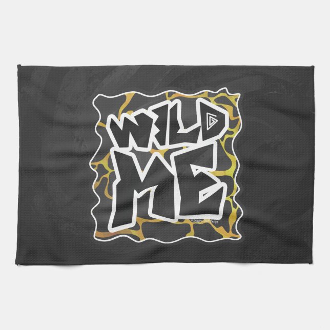 Paño De Cocina Giraffe Impresión negra y amarilla (Horizontal)