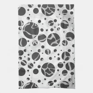 Paño De Cocina Giraffe Polka Dot Black and Light Gray Print