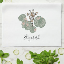 Paño De Cocina Giraffe Safari Animal Botánico