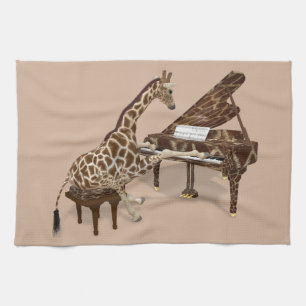 Paño De Cocina Giraffe Talentosa juega al Grand Piano