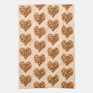 Paño De Cocina Giraffic Hearts Tiled Pattern