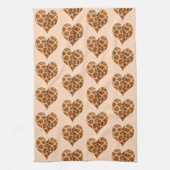 Paño De Cocina Giraffic Hearts Tiled Pattern (Vertical)