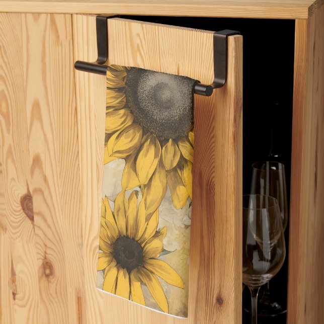 Paño De Cocina Girasol (Pliegue de tercios)