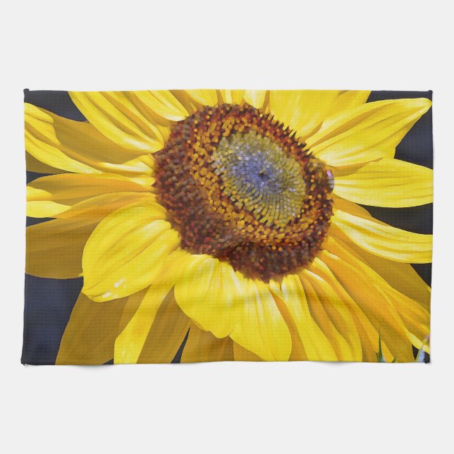 Paño De Cocina Girasol amarillo brillante (Horizontal)