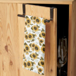 Paño De Cocina Girasol amarillo Rústico<br><div class="desc">Toalla rústica de cocina floral para la temporada de otoño con ilustracion acuarela de girasoles amarillos con aliento de bebé.</div>