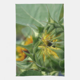 Paño De Cocina Girasol Desplegando Floral