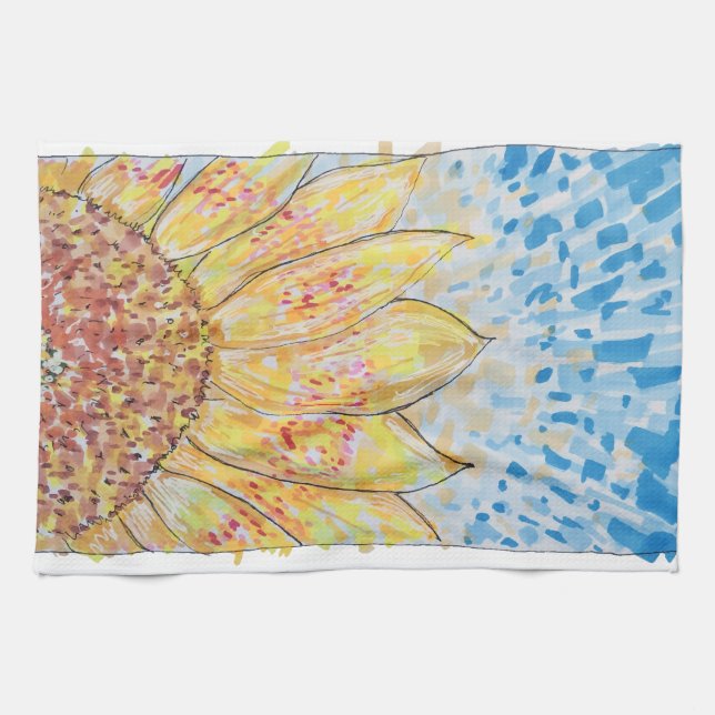 Paño De Cocina Girasol Flor Radiante (Horizontal)