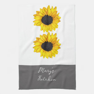 Paño De Cocina girasoles amarillos añaden texto personalizado ale