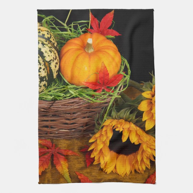 Paño De Cocina Girasoles de la cosecha de otoño (Vertical)