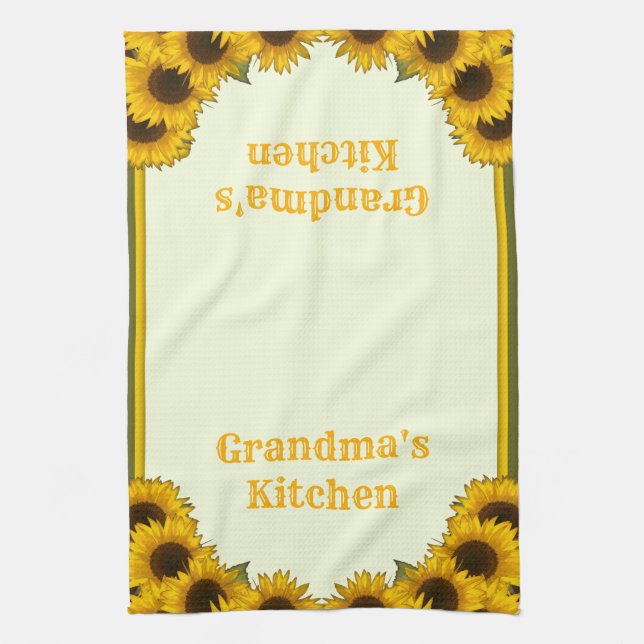 Paño De Cocina Girasoles personalizados (Vertical)
