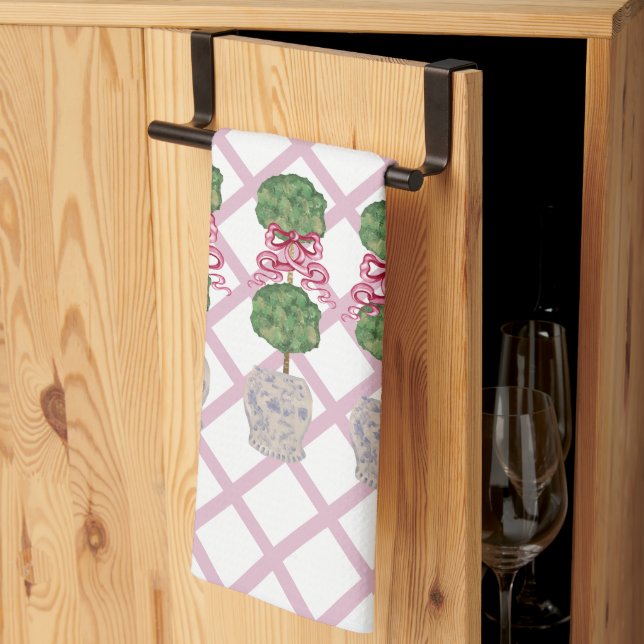 Paño De Cocina Girly Chinoiserie Ginger Jar Jars Topiary Basket (Pliegue de tercios)