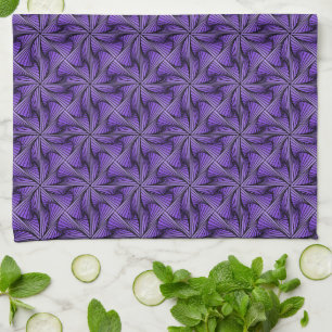 Paño De Cocina Giro de espiral 3D geométrico gráfico morado