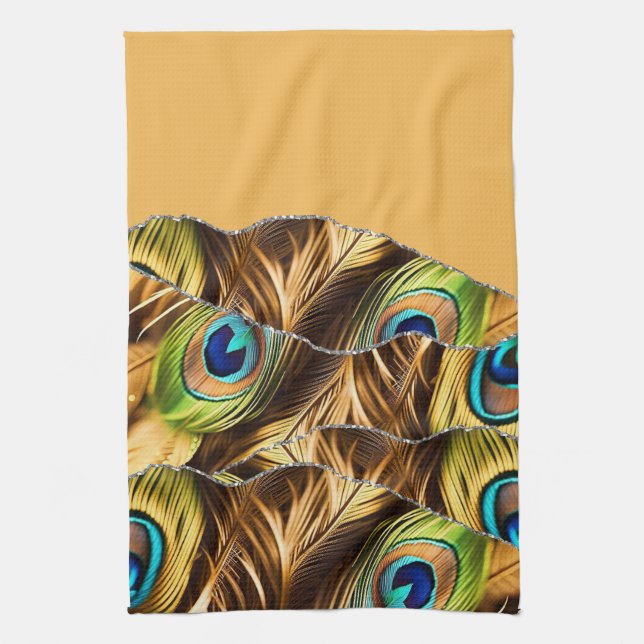 Paño De Cocina Glam Agate de Mármol de Peafoweather amarillo (Vertical)