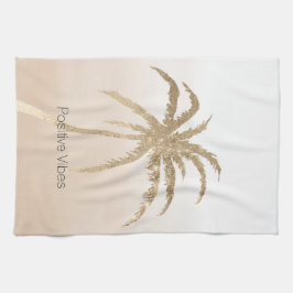 Paño De Cocina Glam Gold Tropical Palm Tree Ombre