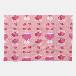 Paño De Cocina glitter pink heart vibrant romantic wallpaper