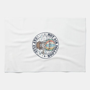 Paño De Cocina Globo aerostático Gato Lindo Camiseta Diseño - Cal