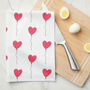 Paño De Cocina Globos del corazón