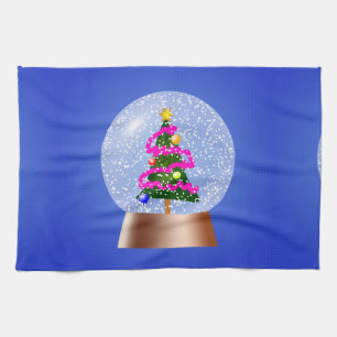 Paño De Cocina Glóbulo de nieve de árbol de Navidad