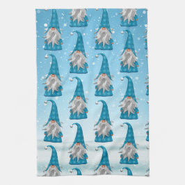 Paño De Cocina Gnome Azul En Nieve