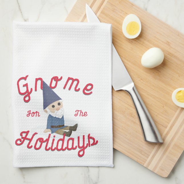 Paño De Cocina Gnome Para Las Vacaciones (Doblado Cuarto)