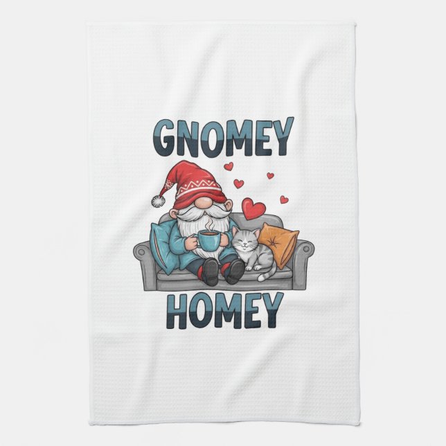Paño De Cocina Gnomey homey gnome en casa (Vertical)