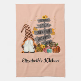 Paño De Cocina Gnomos de Halloween, Otoño, Calabazas
