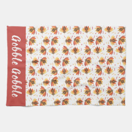 Paño De Cocina Gobble Gobble Turco Patrón Acción de Gracias