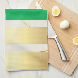Paño De Cocina Gold & Green Marble Stripe