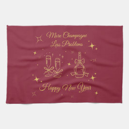 Paño De Cocina Gold Line Art New Year Design