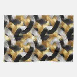 Paño De Cocina Gold Silver Black Christmas Celebration