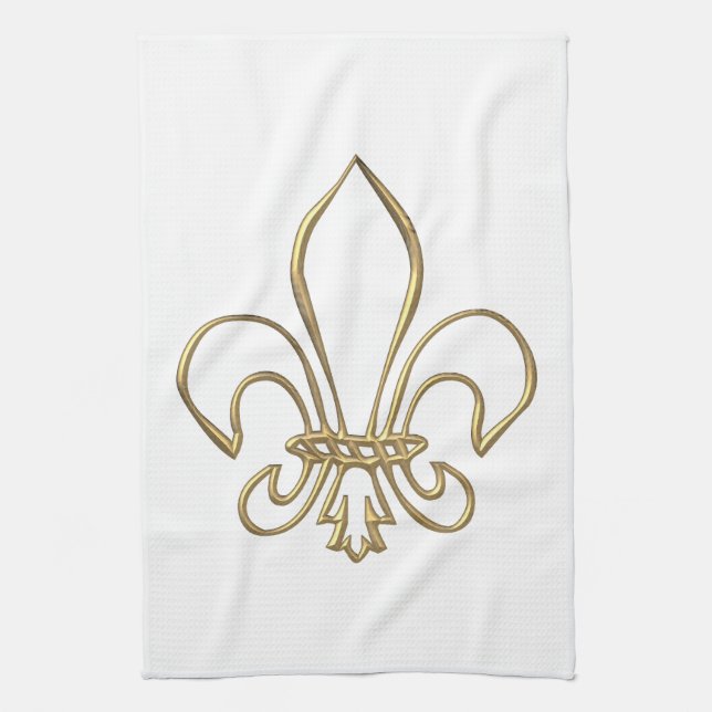 Paño De Cocina Golden "3-D" Fleur-de-lis (Vertical)