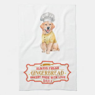 Paño De Cocina Golden Retriever Chef Baking Gingerbread