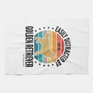 Paño De Cocina Golden Retriever Fácilmente Distraído Perro Vintag