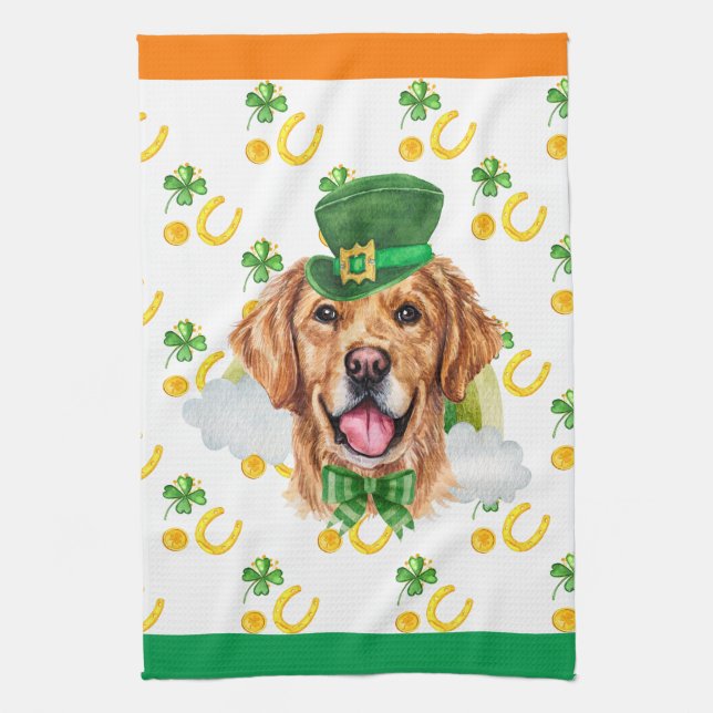 Paño De Cocina Golden Retriever Holiday Home Decour St Patrick Da (Vertical)