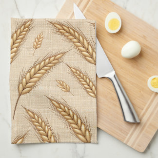 Paño De Cocina Golden Wheat Harvest Pattern