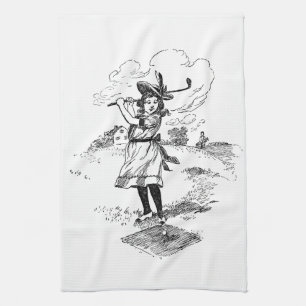 Paño De Cocina Golf Chica Golfing Vintage Art