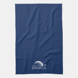 Paño De Cocina Golf Nombre Personalizado Navy Azul